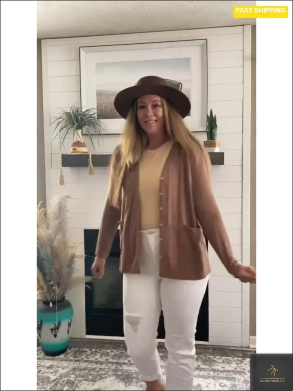 Women's Button Down Loose Knit Cardigan with Pockets